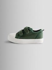 JoJo Maman Bébé Khaki Green Double Strap Canvas Pumps - Image 4 of 4