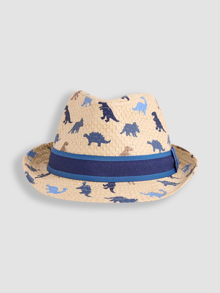 JoJo Maman Bébé Natural Dinosaur Trilby Hat - Image 2 of 3 JoJo Maman Bébé Natural Dinosaur Trilby Hat - Image 2 of 3