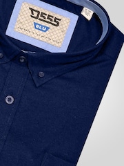 D555 Blue JAMES Classic Oxford Short Sleeve Button Down Shirt With Chest Pocket - Image 8 of 9