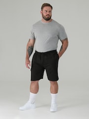 Preto - D555 JOHN Lightweight Fleece Cotton Cargo Shorts With Zipper Pockets - Imagem 2 de 8