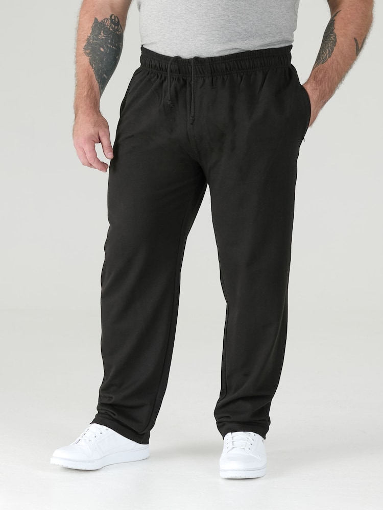 D555 Black RORY Lightweight Fleece Jogging Bottom With Open Hem And Zipper Pockets - Image 1 of 9 D555 Black RORY Lightweight Fleece Jogging Bottom With Open Hem And Zipper Pockets - Image 1 of 9