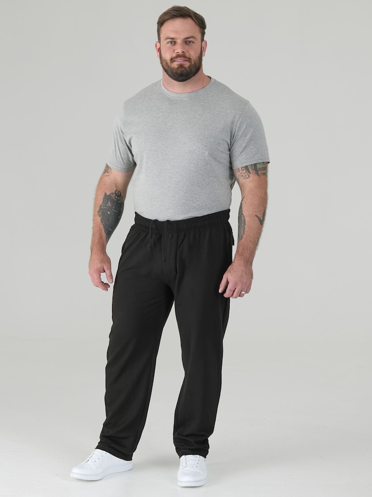 D555 Black RORY Lightweight Fleece Jogging Bottom With Open Hem And Zipper Pockets - Image 2 of 9 D555 Black RORY Lightweight Fleece Jogging Bottom With Open Hem And Zipper Pockets - Image 2 of 9