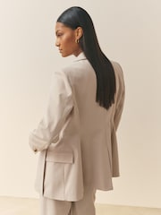 Nothing Ordinary Neutral Premium Linen Blend Waisted Blazer - Image 2 of 7