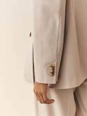 Nothing Ordinary Neutral Premium Linen Blend Waisted Blazer - Image 7 of 7