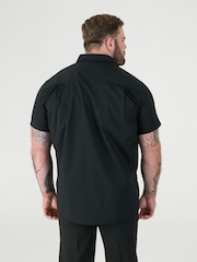 Negro - D555 Aeron Short Sleeve Easy Iron Classic Regular Shirt With Chest Pocket - Imagen 3 de 9