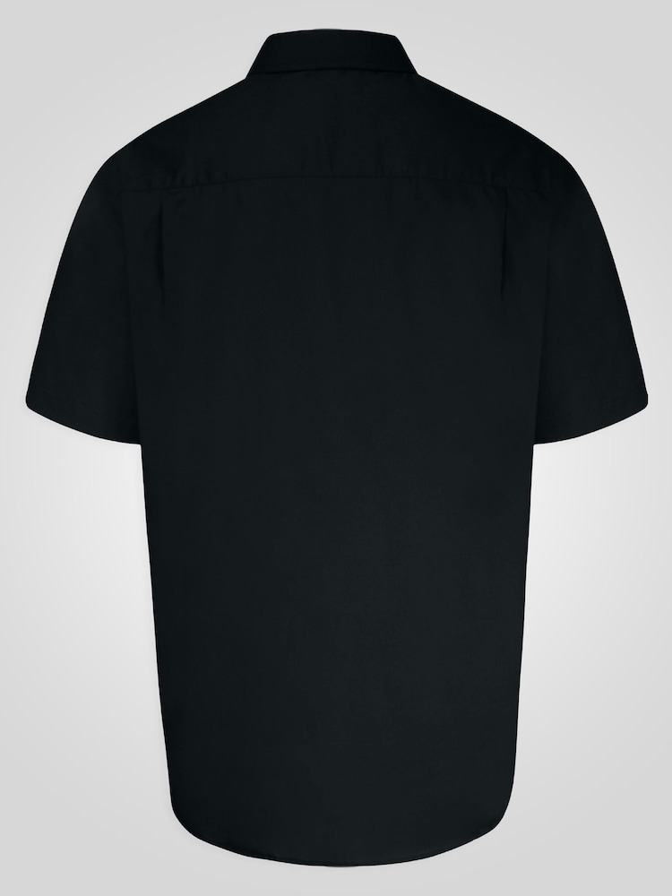 Negro - D555 Aeron Short Sleeve Easy Iron Classic Regular Shirt With Chest Pocket - Imagen 9 de 9