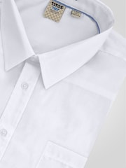 D555 White Aeron Short Sleeve Easy Iron Classic Regular Shirt With Chest Pocket - Image 6 of 8