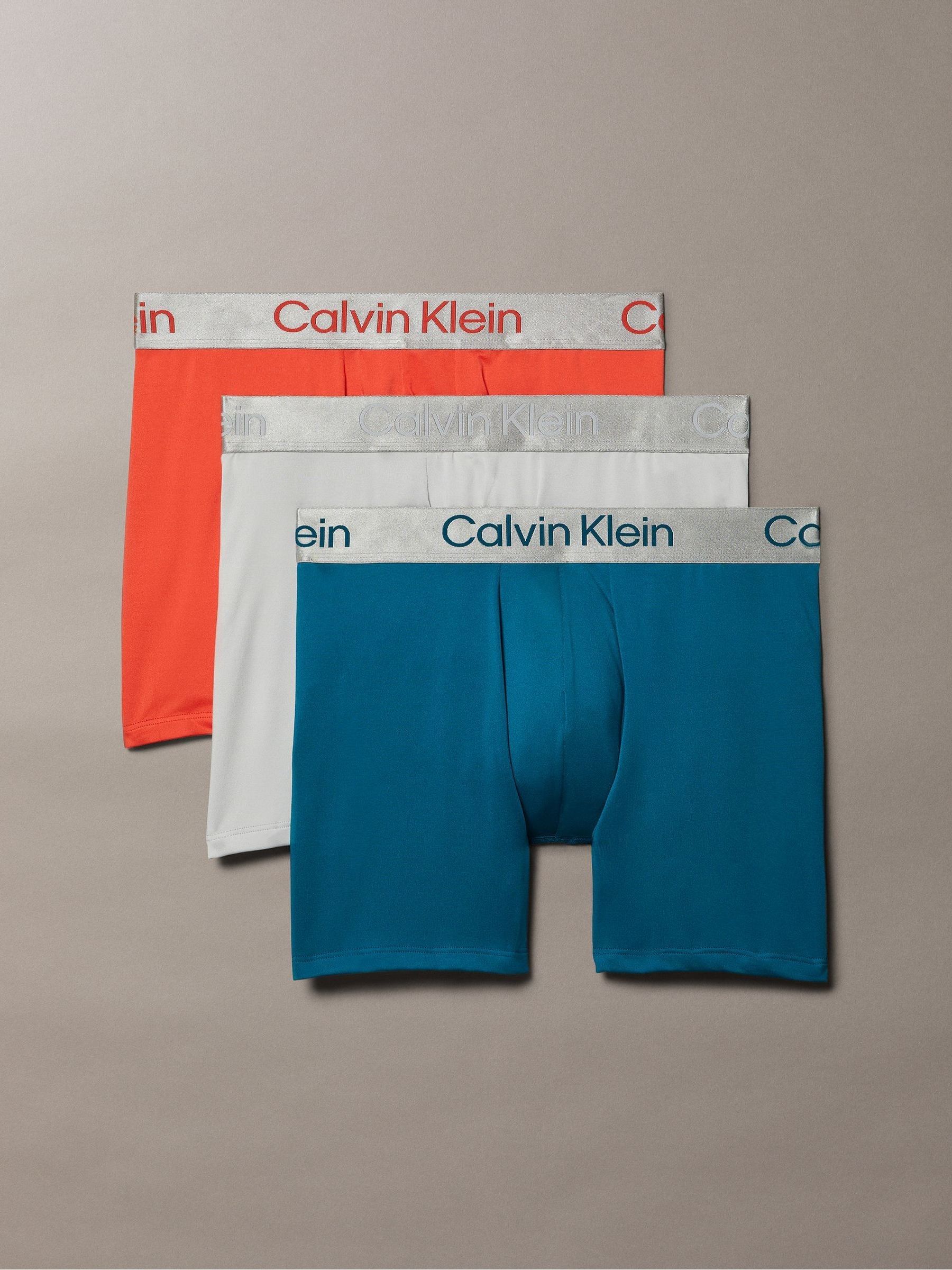 Buy Calvin Klein Orange/Grey/Blue Band Micro Stretch Boxer Briefs