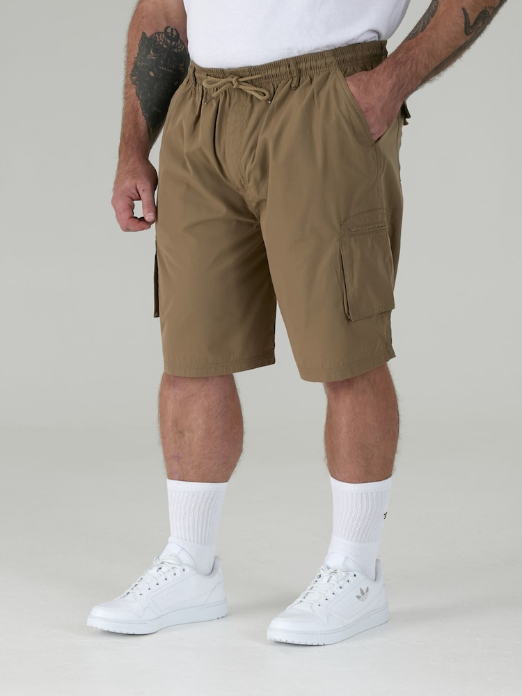 D555 Brown NICK Cargo Shorts With Shaped Leg Pockets - Image 1 of 9 D555 Brown NICK Cargo Shorts With Shaped Leg Pockets - Image 1 of 9