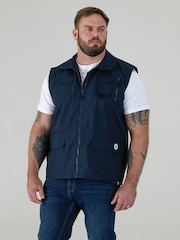 D555 Blue ENZO Multi Pocket Waistcoat - Image 1 of 10