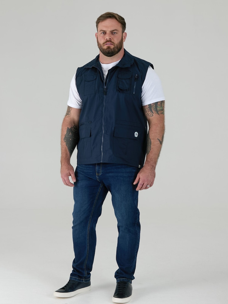 D555 Blue ENZO Multi Pocket Waistcoat - Image 2 of 10 D555 Blue ENZO Multi Pocket Waistcoat - Image 2 of 10