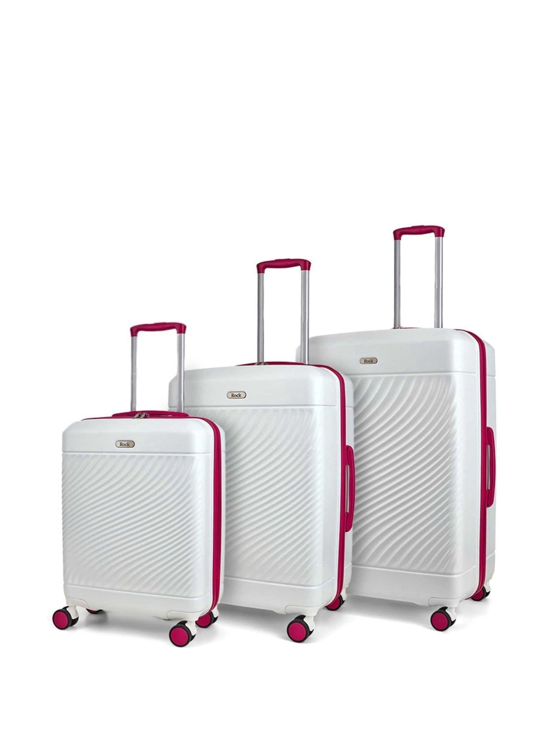 Rock Luggage Love Island White/Pink 3Pc Set Suitcase - Image 4