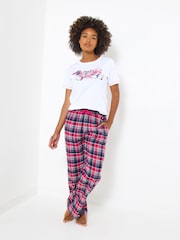 Joe Browns Pink Sausage Dog Check Pyjamas Set - Image 1 of 7