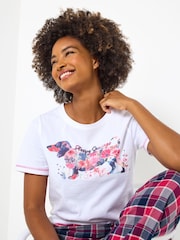 Joe Browns Pink Sausage Dog Check Pyjamas Set - Image 4 of 7
