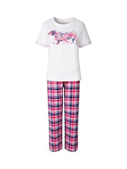 Joe Browns Pink Sausage Dog Check Pyjamas Set - Image 5 of 7