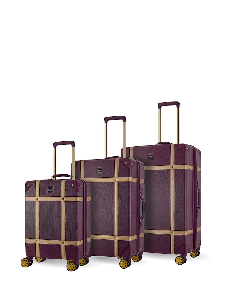 Rock Luggage Purple Vintage 3 Piece Set Suitcase - Image 1 of 5