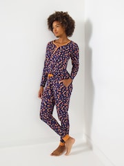 Joe Browns Blue Woodland Themed Pyjamas Set - Image 2 of 7