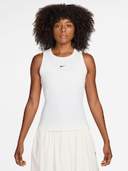 Nike White Ribbed Racerback Vest Top - Image 1 of 3