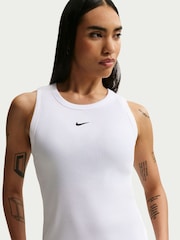 Nike White Ribbed Racerback Vest Top - Image 4 of 5