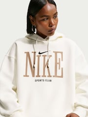 Nike White Sportswear Phoenix Fleece Oversized Graphic Hoodie - Image 4 of 5