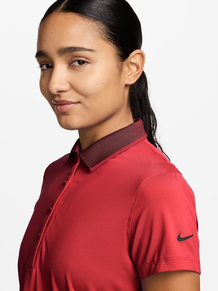 Nike Crimson Red Golf Club Dri-FIT UV Short-Sleeve Golf Polo T-Shirt - Image 3 of 3 Nike Crimson Red Golf Club Dri-FIT UV Short-Sleeve Golf Polo T-Shirt - Image 3 of 3