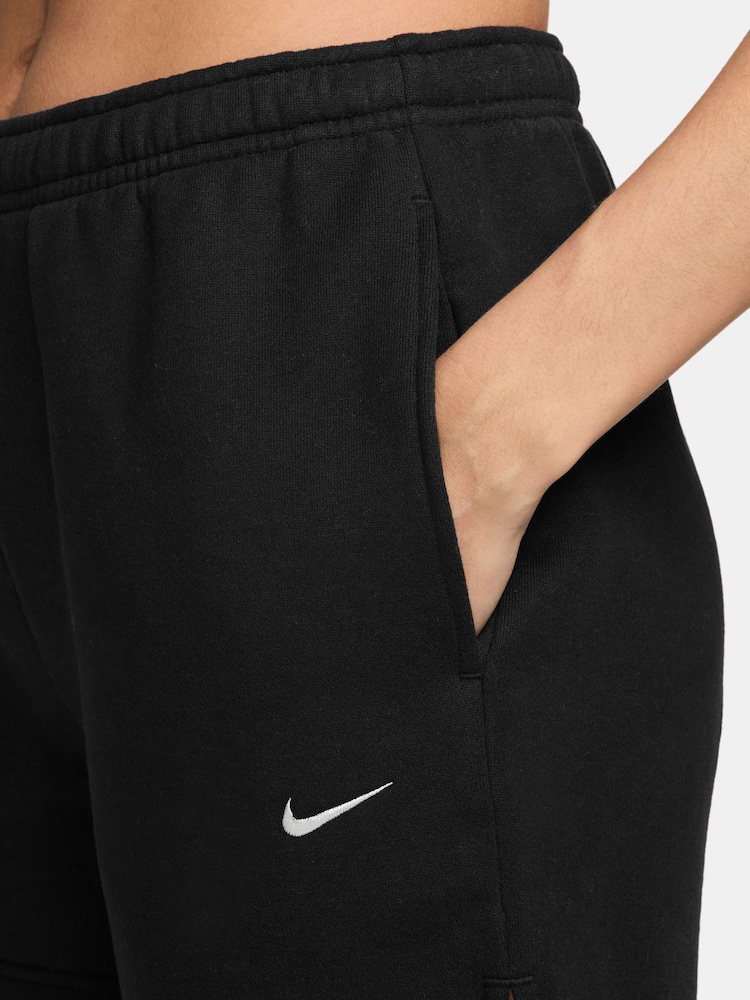 Nike Black/Sail Studio Fleece Mid Rise Shorts - Image 4 of 4