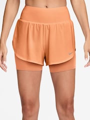 Nike Orange Pulse Tempo Flow Dri-FIT Mesh 2-in-1 Running Shorts - Image 1 of 4