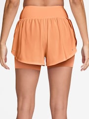 Nike Orange Pulse Tempo Flow Dri-FIT Mesh 2-in-1 Running Shorts - Image 2 of 4