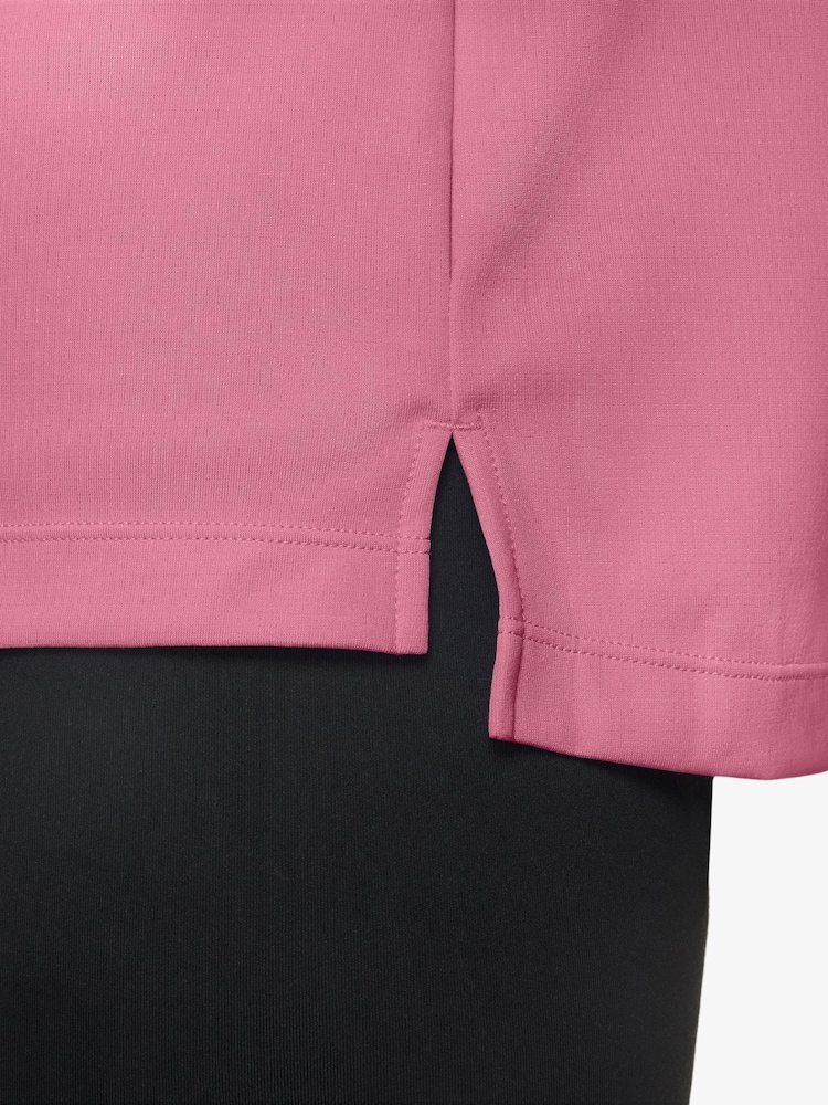 Nike Peony Pink Dri-FIT Long Sleeve Half Zip Top - Image 3 of 3 Nike Peony Pink Dri-FIT Long Sleeve Half Zip Top - Image 3 of 3