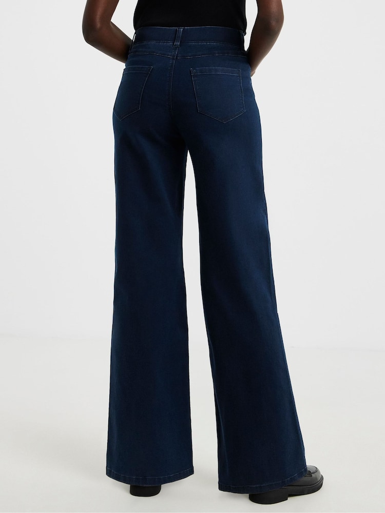 JD Williams Blue Wide Leg Jeggings - Image 2 of 4 JD Williams Blue Wide Leg Jeggings - Image 2 of 4