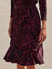 Sosandar Red Baroque Print Fit & Flare Dress - Image 4 of 4