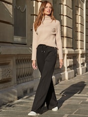 Sosandar Black Super Soft Wide Leg Trousers - Image 1 of 5