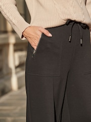 Sosandar Black Super Soft Wide Leg Trousers - Image 5 of 5
