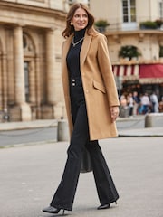 Sosandar Natural Formal Coat With Gold Buttons - Image 2 of 5