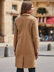 Sosandar Natural Formal Coat With Gold Buttons - Image 3 of 5