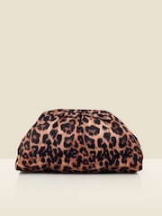 Sosandar Brown Leopard Print Clutch Bag - Image 1 of 4