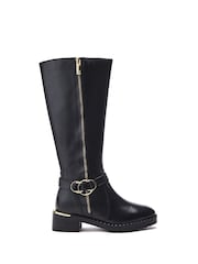 Moda in Pelle Sherie Long Boots With Snaffle Trim And Heel Clip - Image 1 of 4