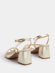 Yours Curve Gold Extra-Wide Fit Diamante Block Sandals - Image 4 of 5
