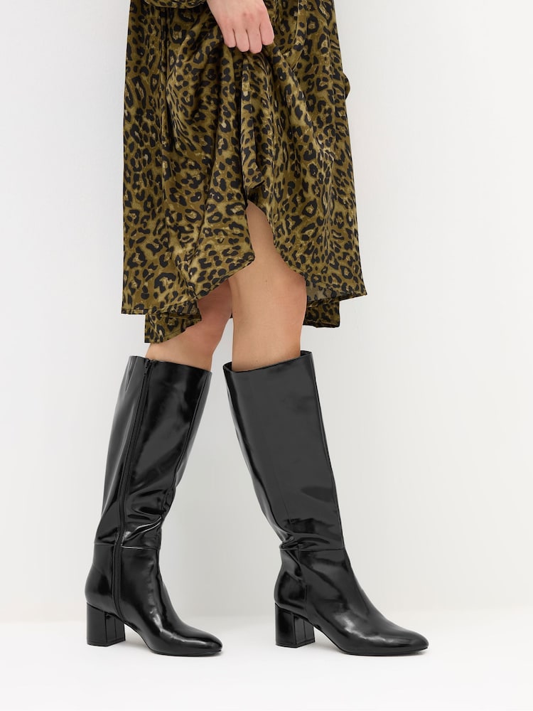Long Tall Sally Black Knee Block Boots - Image 1 of 5