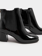 Yours Curve Black Extra-Wide Fit Patent Block Heel Chelsea Boots - Image 4 of 5
