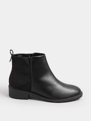 Yours Curve Black Extra Wide Fit Extra-Wide Fit Metal Trim Ankle Boots - Image 2 of 5
