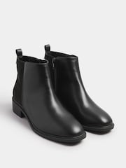 Yours Curve Black Extra Wide Fit Extra-Wide Fit Metal Trim Ankle Boots - Image 3 of 5