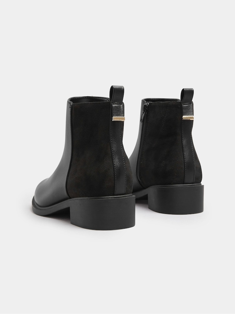 Yours Curve Black Extra Wide Fit Extra-Wide Fit Metal Trim Ankle Boots - Image 5 of 5