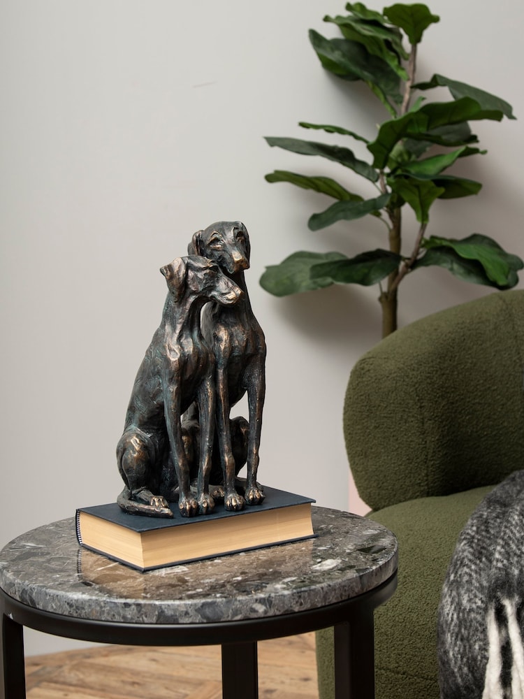 Libra Interiors Bronze Antique Pup Sculpture - Image 1 of 2 Libra Interiors Bronze Antique Pup Sculpture - Image 1 of 2