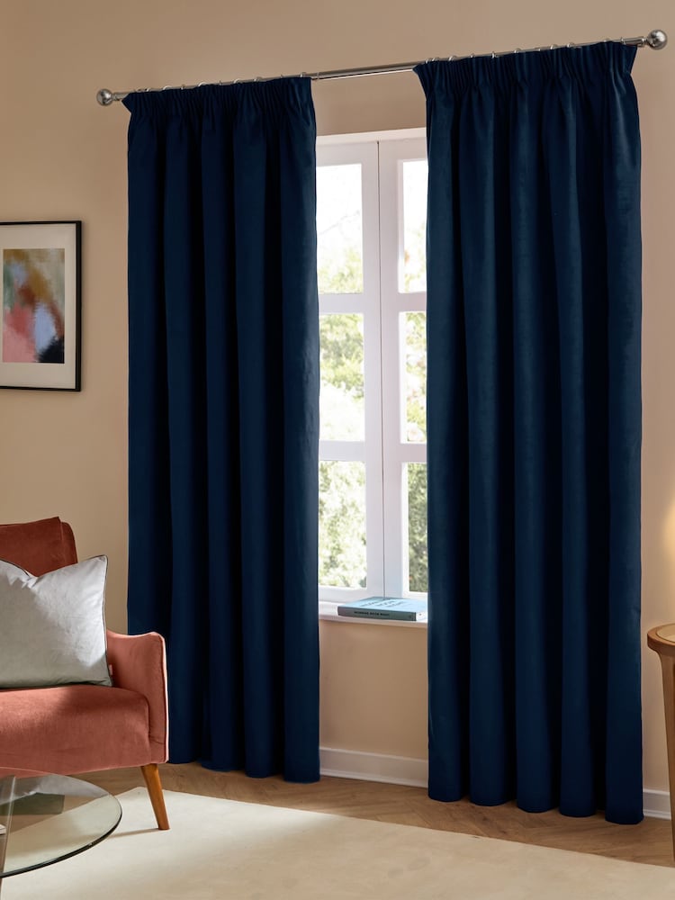 Furn Royal The Ultimate Velvet 100% Blackout Pencil Pleat Curtains - Image 2 of 7