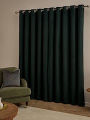 Furn Black The Ultimate Velvet 100% Blackout Eyelet Curtains - Image 3 of 7
