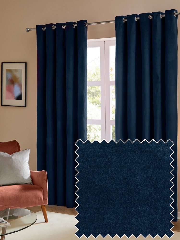 Furn Royal The Ultimate Velvet Eyelet Curtains - Image 1 of 6 Furn Royal The Ultimate Velvet Eyelet Curtains - Image 1 of 6