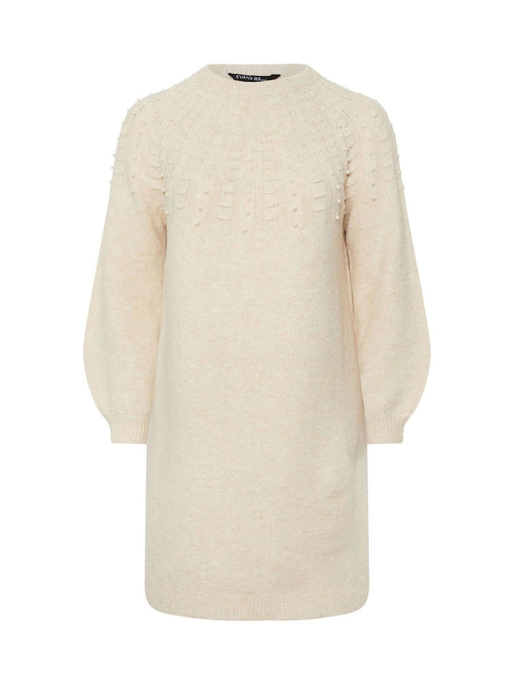 Evans Natural Cable Detail Tunic Dress - Image 5 of 5