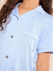 Cornflower Blue - Conjunto de pijama de pierna larga y camisa de punto de Lipsy (5-16 años) - Imagen 3 de 4