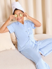 Cornflower Blue - Conjunto de pijama de pierna larga y camisa de punto de Lipsy (5-16 años) - Imagen 4 de 4
